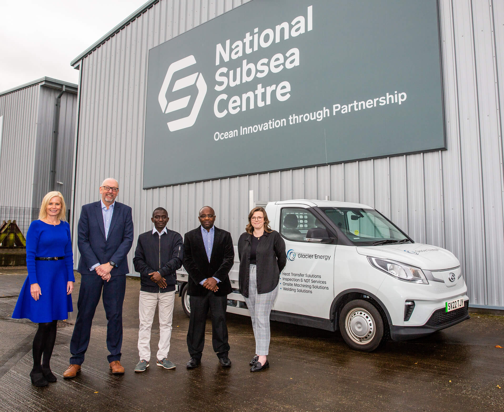 Glacier Energy and NSC staff outside the National Subsea Centre